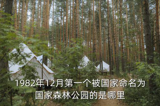 1982年12月第一個被國家命名為國家森林公園的是哪里