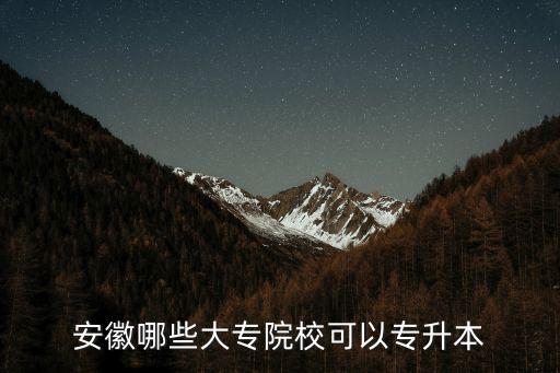 安徽哪些大專院校可以專升本