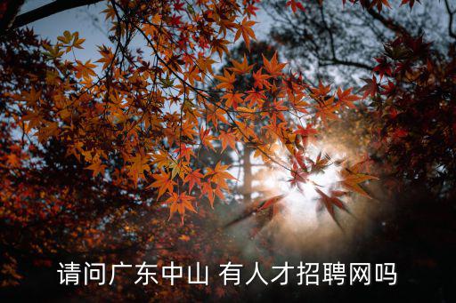 請問廣東中山 有人才招聘網嗎