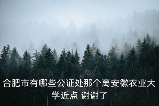 合肥市有哪些公證處那個離安徽農業大學近點 謝謝了