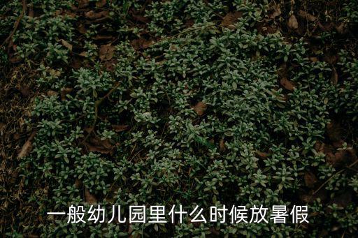 一般幼兒園里什么時候放暑假