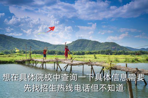 想在具體院校中查詢一下具體信息需要先找招生熱線電話但不知道