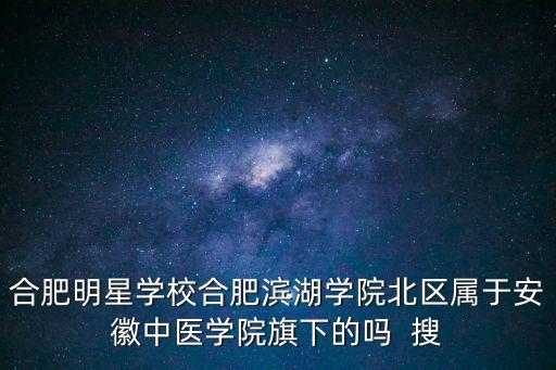 合肥明星學(xué)校合肥濱湖學(xué)院北區(qū)屬于安徽中醫(yī)學(xué)院旗下的嗎  搜