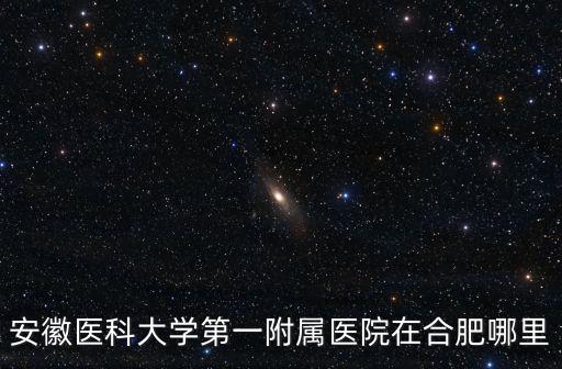 安徽醫科大學第一附屬醫院在合肥哪里