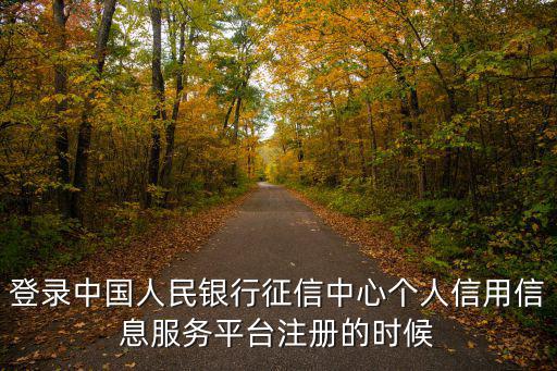 登錄中國人民銀行征信中心個人信用信息服務平臺注冊的時候