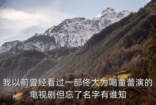 我以前曾經(jīng)看過(guò)一部佟大為喝童蕾演的電視劇但忘了名字有誰(shuí)知