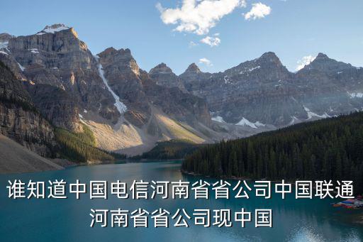 誰(shuí)知道中國(guó)電信河南省省公司中國(guó)聯(lián)通河南省省公司現(xiàn)中國(guó)