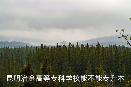 昆明冶金高等專科學校能不能專升本