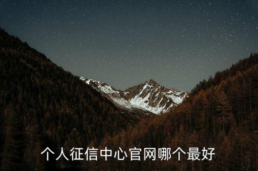 個人征信中心官網哪個最好