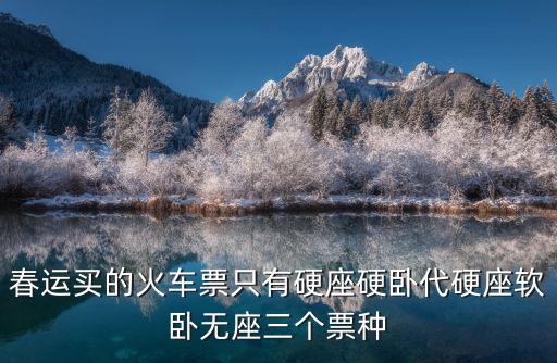 春運(yùn)買的火車票只有硬座硬臥代硬座軟臥無座三個(gè)票種