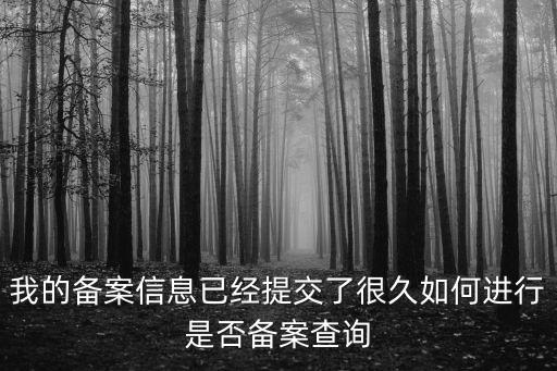 我的備案信息已經提交了很久如何進行是否備案查詢