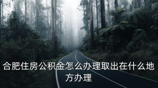 合肥住房公積金怎么辦理取出在什么地方辦理