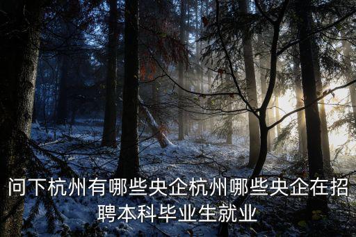 問下杭州有哪些央企杭州哪些央企在招聘本科畢業生就業