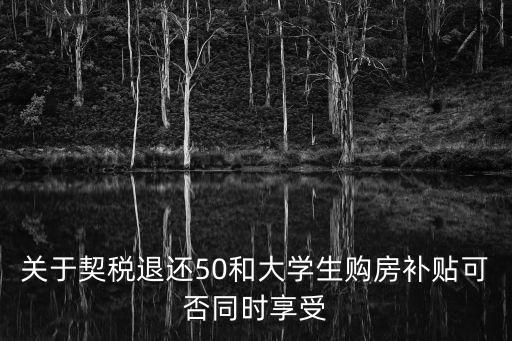 契稅補貼，關于契稅退還50和大學生購房補貼可否同時享受