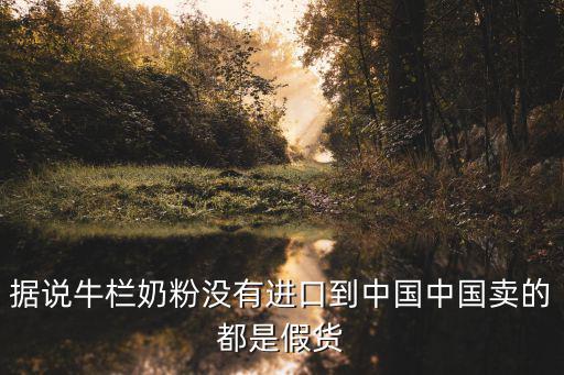 據說牛欄奶粉沒有進口到中國中國賣的都是假貨