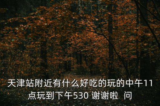 天津站附近有什么好吃的玩的中午11點玩到下午530 謝謝啦  問