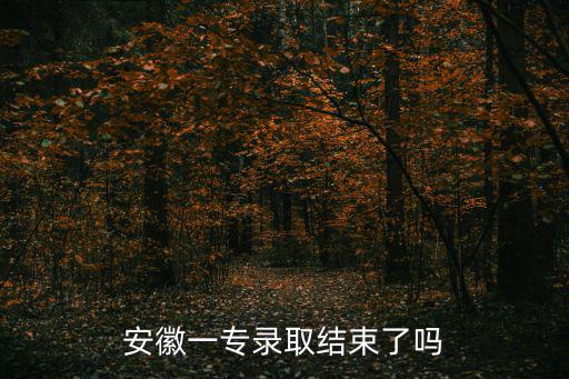 安徽一專錄取結(jié)束了嗎