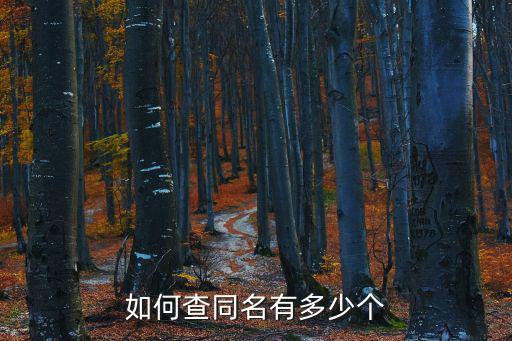 如何查同名有多少個