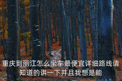重慶到麗江怎么坐車最便宜詳細路線請知道的講一下并且我想是能
