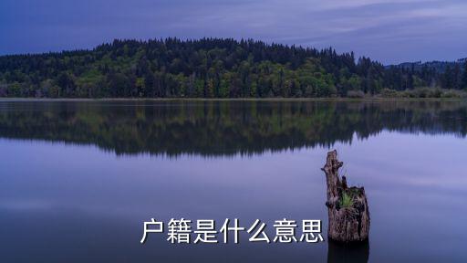 戶籍是什么意思