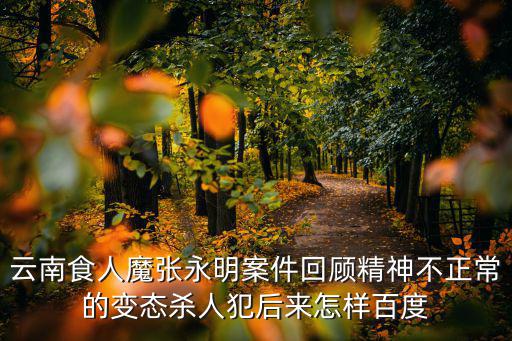 云南食人魔張永明案件回顧精神不正常的變態殺人犯后來怎樣百度