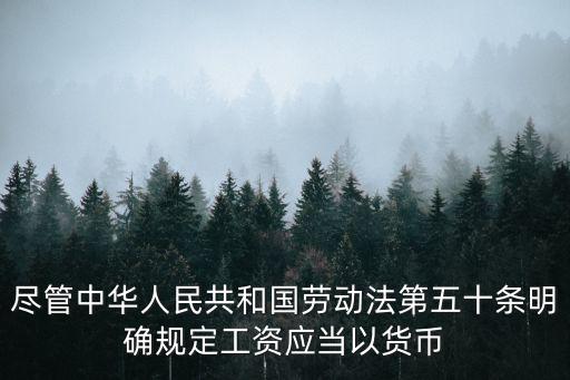 盡管中華人民共和國(guó)勞動(dòng)法第五十條明確規(guī)定工資應(yīng)當(dāng)以貨幣