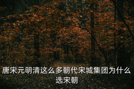 唐宋元明清這么多朝代宋城集團(tuán)為什么選宋朝