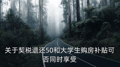 關于契稅退還50和大學生購房補貼可否同時享受