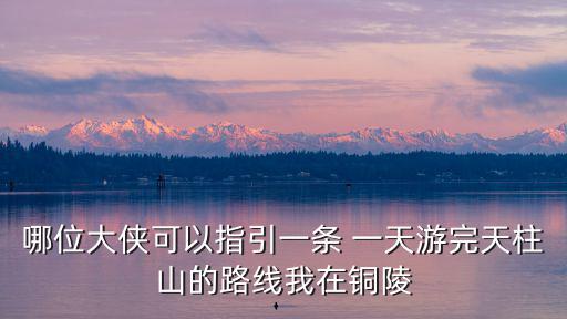 哪位大俠可以指引一條 一天游完天柱山的路線我在銅陵