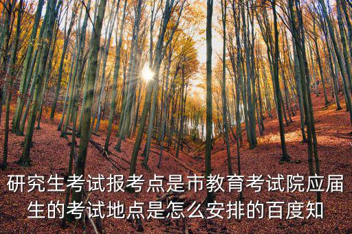 研究生考試報(bào)考點(diǎn)是市教育考試院應(yīng)屆生的考試地點(diǎn)是怎么安排的百度知