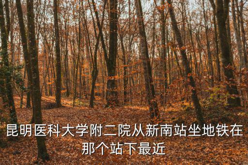 昆醫(yī)第二附屬醫(yī)院，昆明醫(yī)科大學(xué)附二院從新南站坐地鐵在那個(gè)站下最近