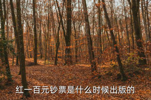 紅一百元鈔票是什么時候出版的