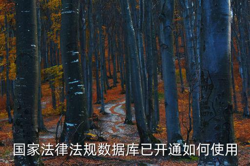 國家法律法規(guī)數(shù)據(jù)庫已開通如何使用