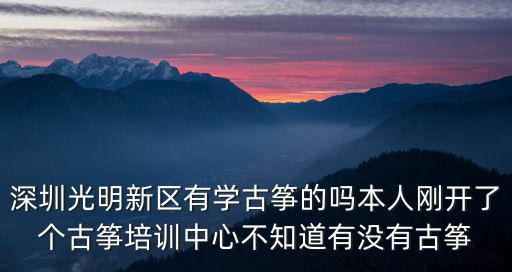 深圳光明新區有學古箏的嗎本人剛開了個古箏培訓中心不知道有沒有古箏