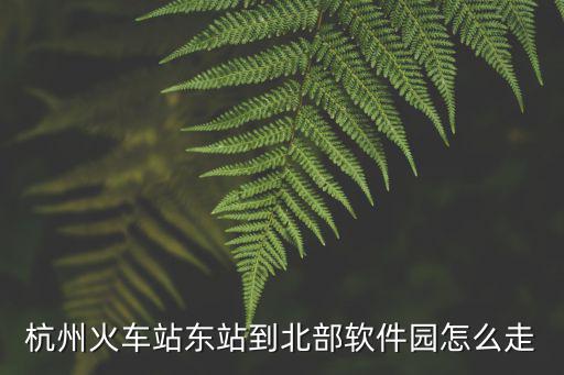 杭州火車站東站到北部軟件園怎么走