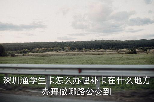 深圳通學生卡怎么辦理補卡在什么地方辦理做哪路公交到