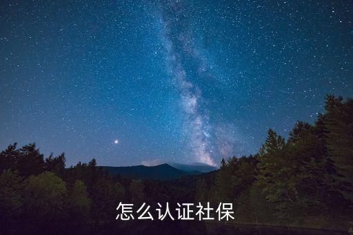 怎么認證社保