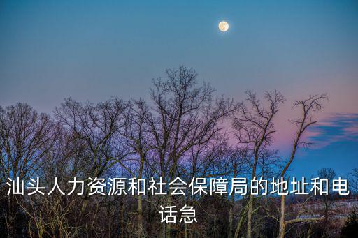 汕頭人力資源和社會保障局的地址和電話急