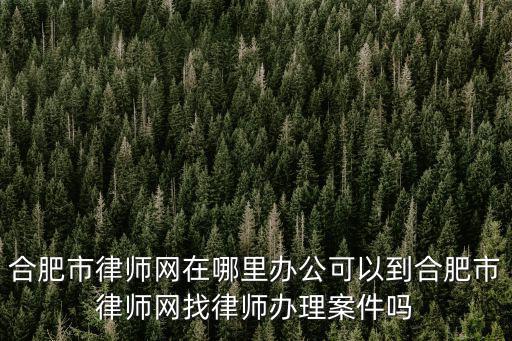 合肥市律師網在哪里辦公可以到合肥市律師網找律師辦理案件嗎