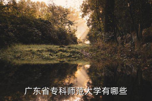 廣東專科大學(xué)，廣東省的專科的大學(xué)有那些啊