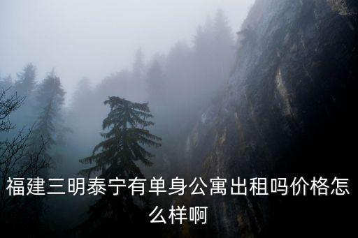 福建三明泰寧有單身公寓出租嗎價格怎么樣啊