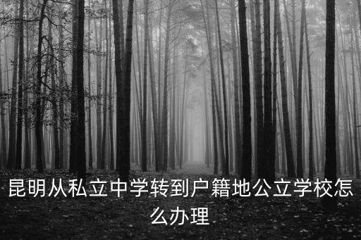 昆明從私立中學轉到戶籍地公立學校怎么辦理