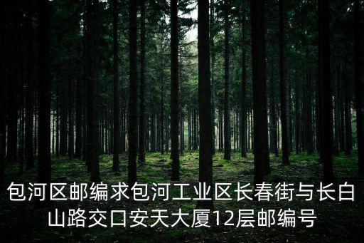包河區(qū)郵編求包河工業(yè)區(qū)長(zhǎng)春街與長(zhǎng)白山路交口安天大廈12層郵編號(hào)