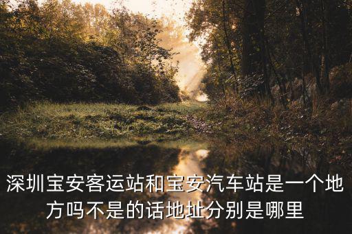 深圳寶安客運站和寶安汽車站是一個地方嗎不是的話地址分別是哪里