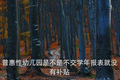 普惠性幼兒園是不是不交學年報表就沒有補貼