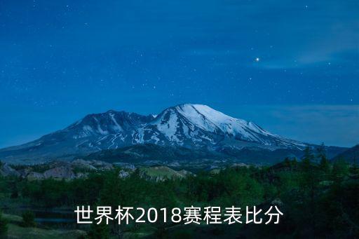 世界杯2018賽程表比分