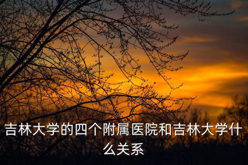 吉林大學的四個附屬醫院和吉林大學什么關系