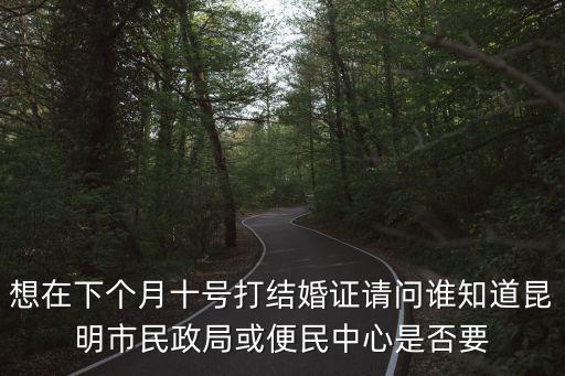 想在下個月十號打結婚證請問誰知道昆明市民政局或便民中心是否要
