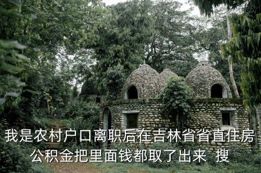 我是農(nóng)村戶口離職后在吉林省省直住房公積金把里面錢都取了出來  搜
