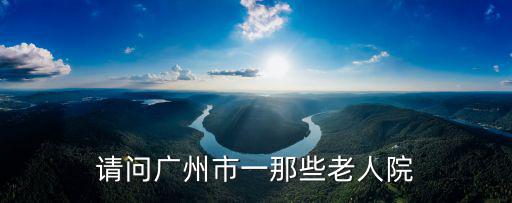 廣州市老人院，請問廣州市一那些老人院